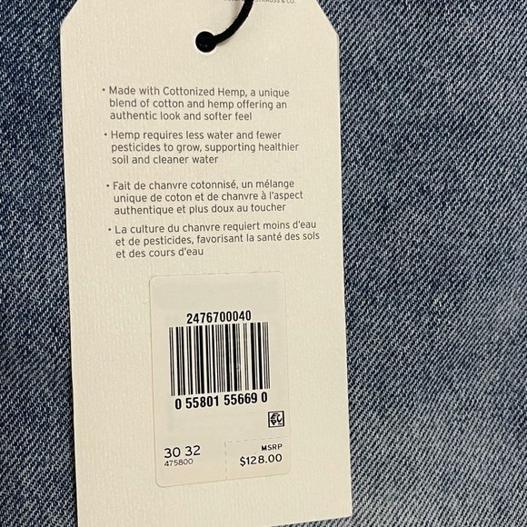 Levi's 551Z Authentic Straight Loose Leg Hemp Denim Jeans 30 32 Brand New Tags - Picture 8 of 11